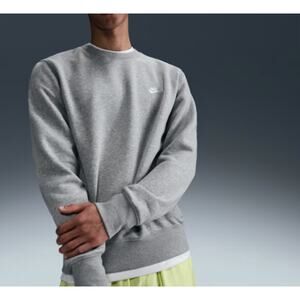 Nike Club Men's Fleece Crew, gray, size large‎